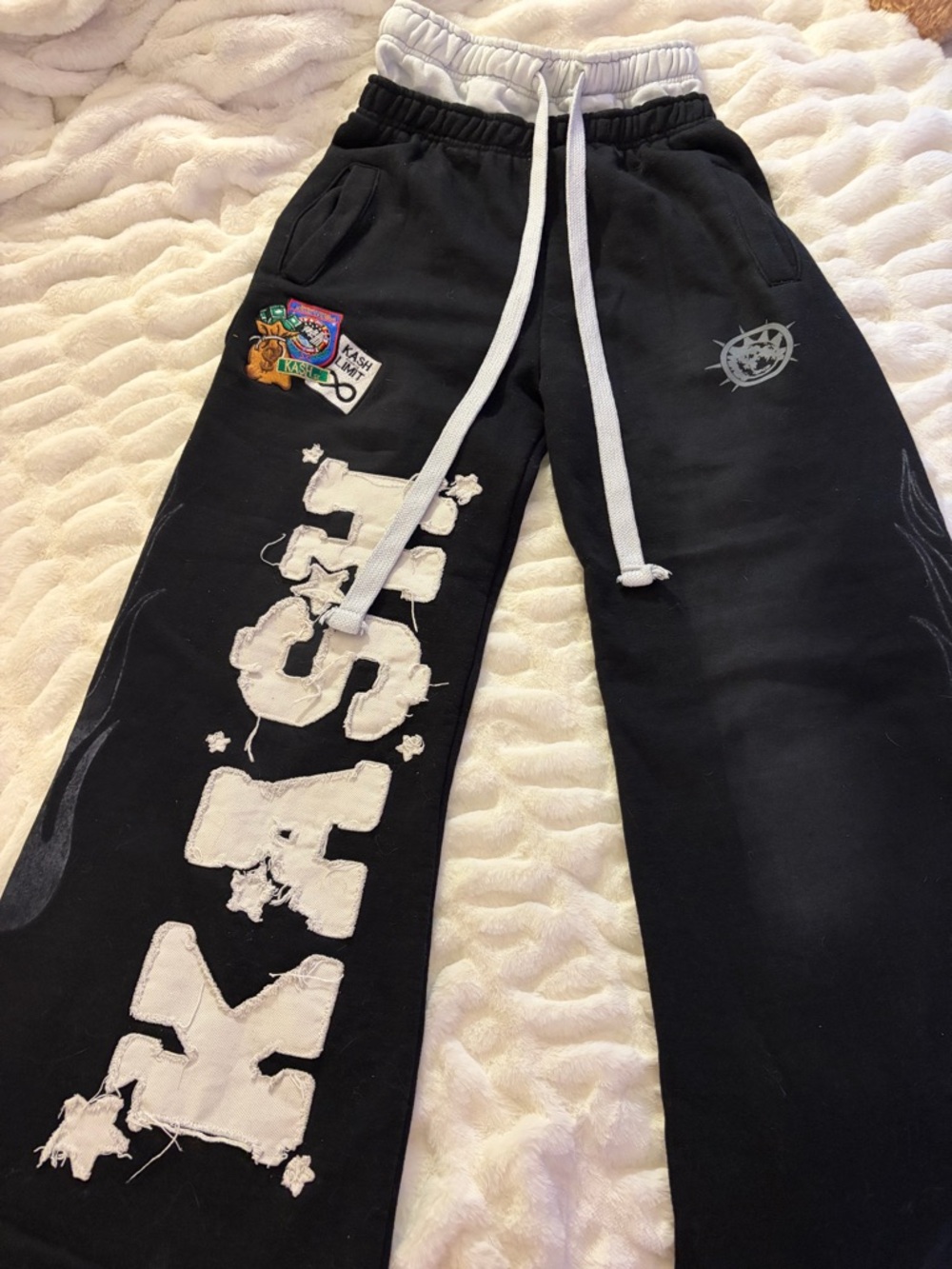 Distressed Streetwear Sweatpants Ash Black